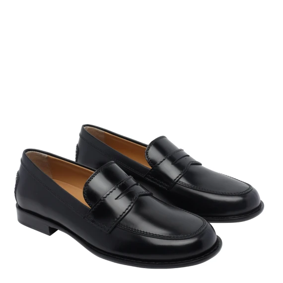 Black Metal Dots Loafers Flat Shoes