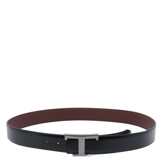 Black and Bordeaux Reversible T Timeless Belt