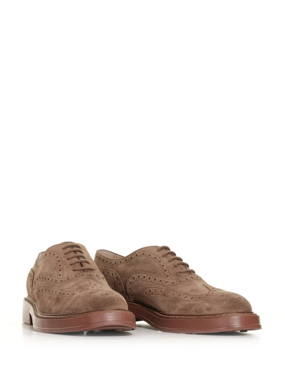 Brown suede Oxford brogues Tod's
