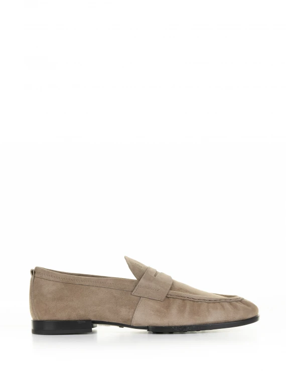 Mocassino in suede beige