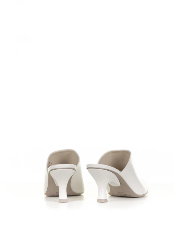 White leather mule