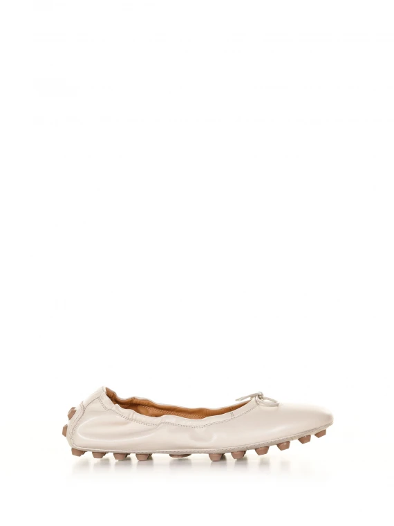 Bubble ballet flat in leather