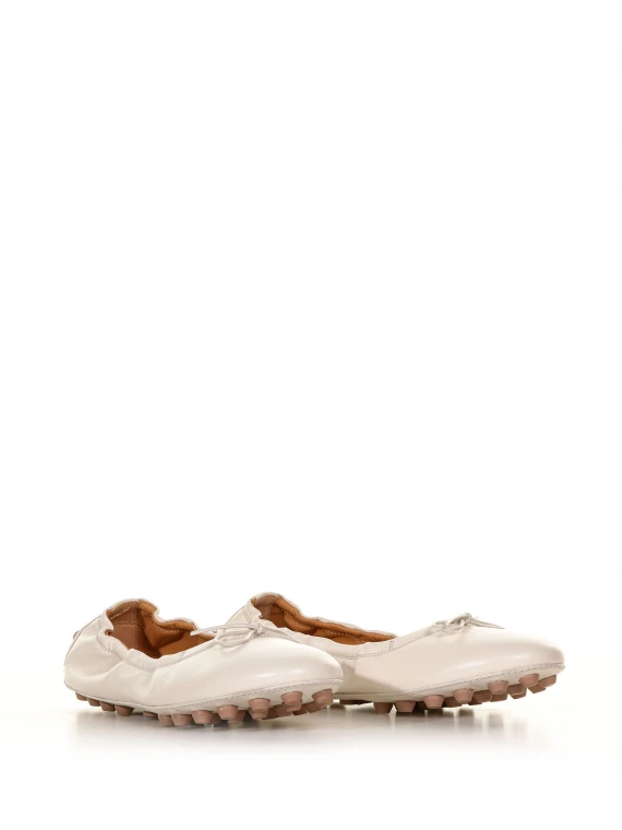 Bubble ballet flat in leather