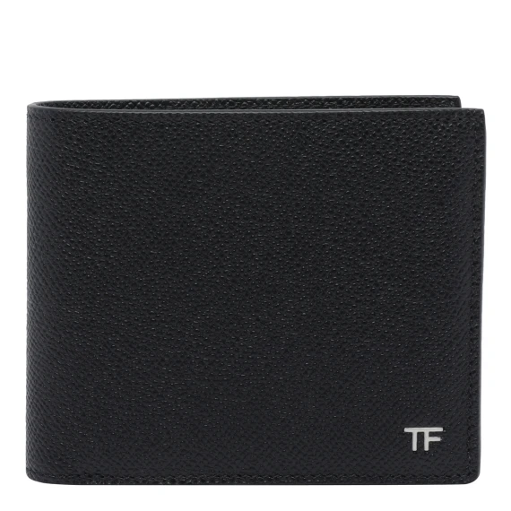 Small Grain Leather T Line Classic Bifold Wallet