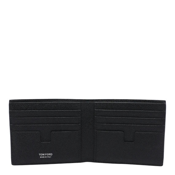 Small Grain Leather T Line Classic Bifold Wallet