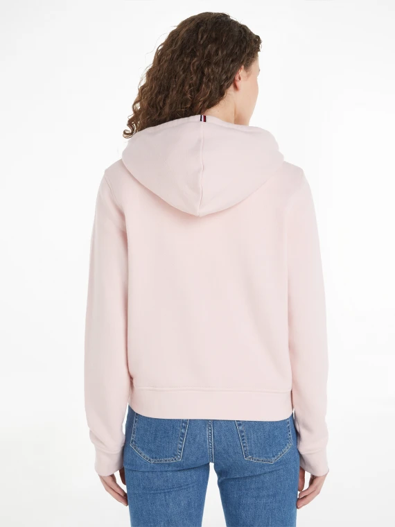 Pink sweatshirt with zip and hood
