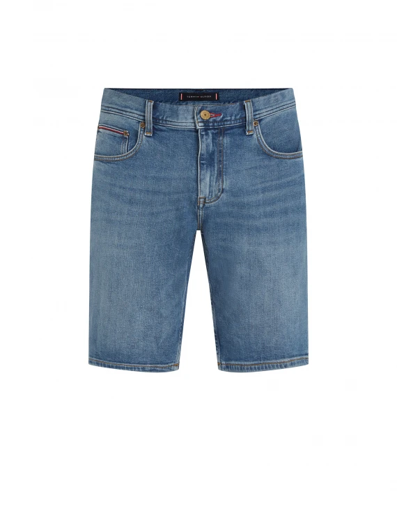 Bermuda shorts in faded denim
