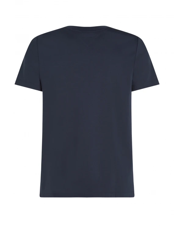 T-shirt blu con mini logo