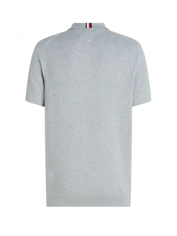 Gray short-sleeved polo shirt with logo