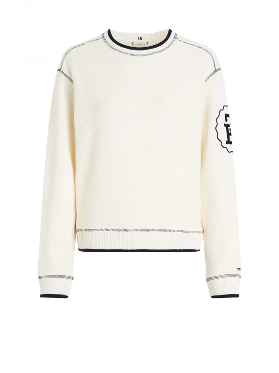 Regular fit woven sweatshirt with TH monogram