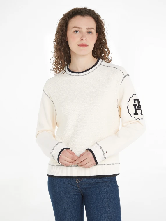 Regular fit woven sweatshirt with TH monogram