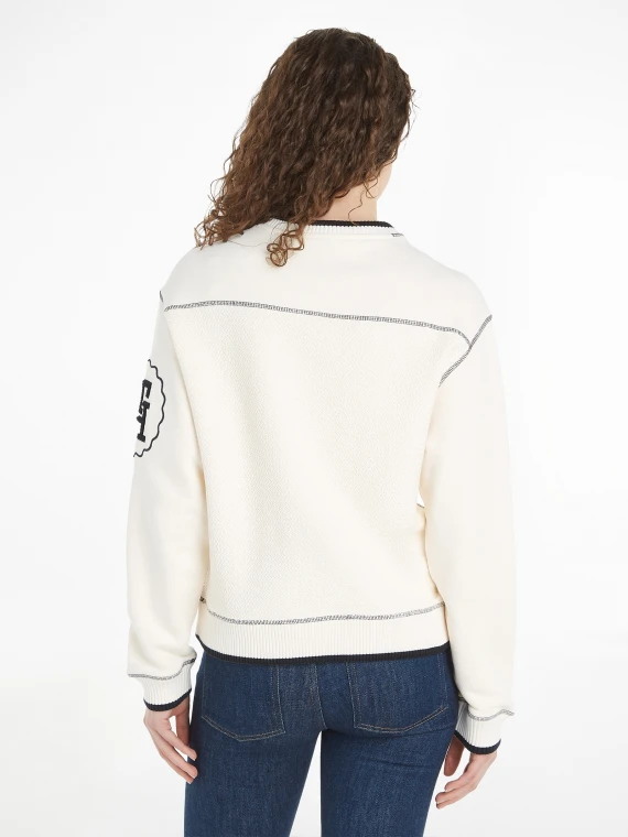 Regular fit woven sweatshirt with TH monogram