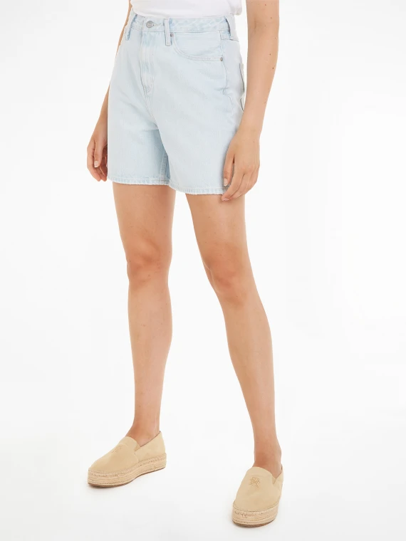 Shorts larghi a vita alta in denim