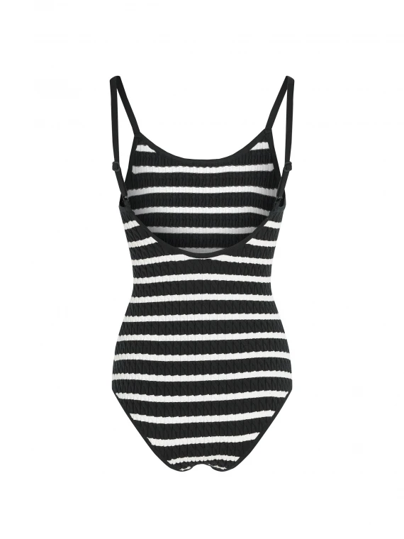 Striped one-piece swimsuit