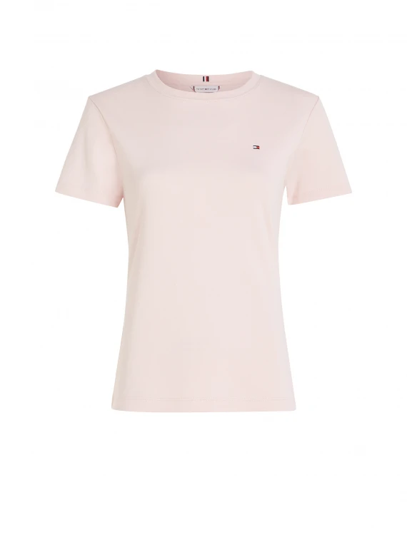 T-shirt rosa con mini logo
