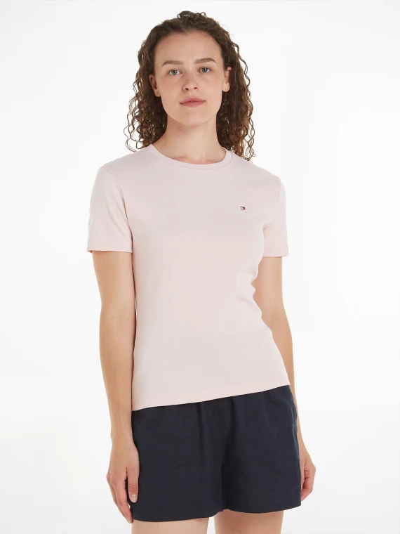 T-shirt rosa con mini logo