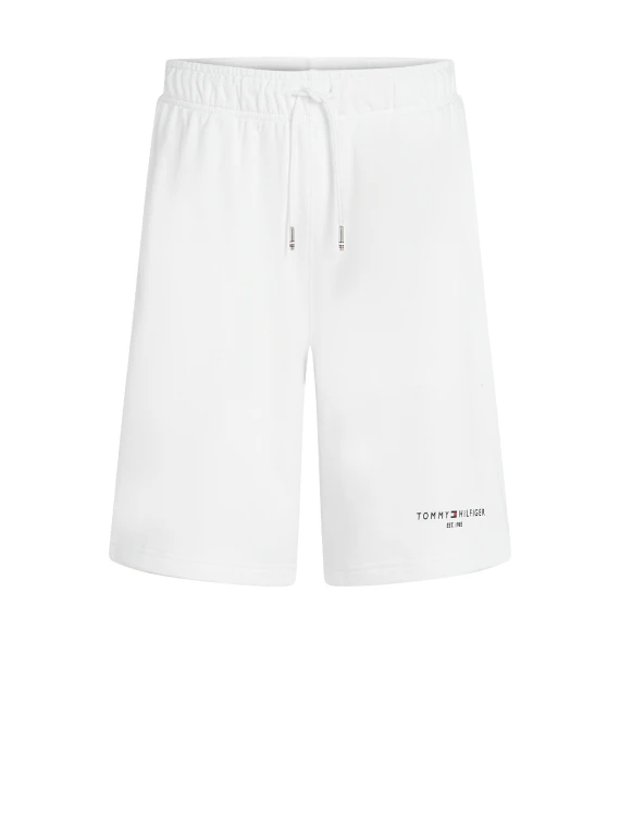 white Bermuda shorts with logo