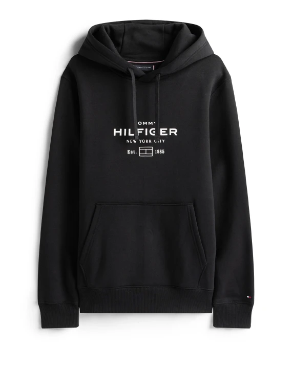 Felpa girocollo nera uomo