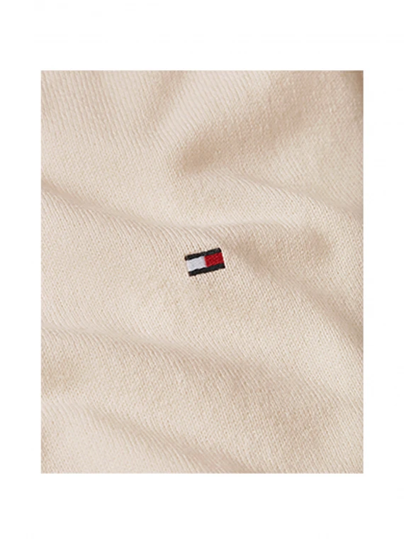Maglia girocollo beige con mini logo