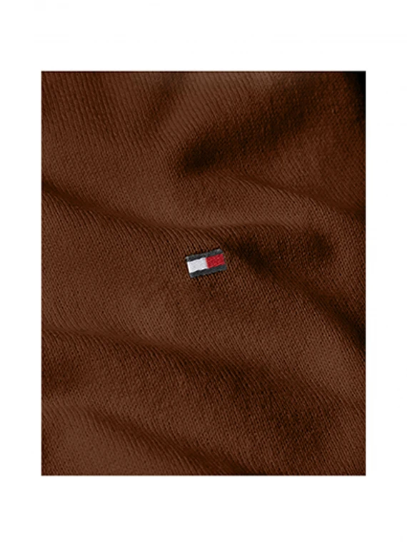 Maglia girocollo marrone con mini logo