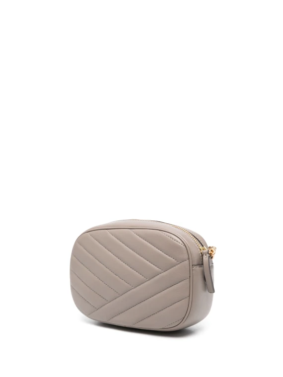 Camera bag Kira Chevron in pelle con tracolla