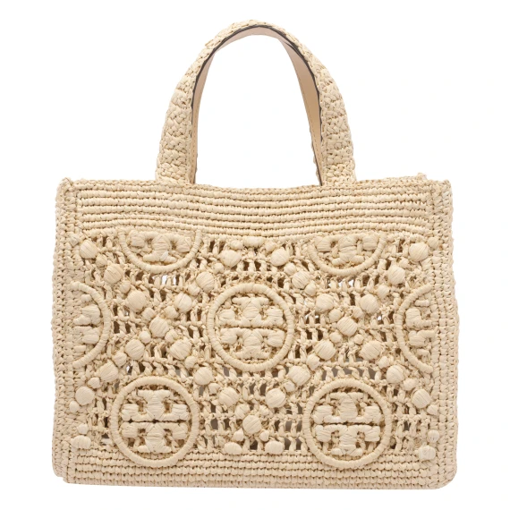 RAFFIA T MONOGRAM TOTE BAG