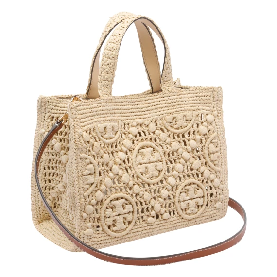 RAFFIA T MONOGRAM TOTE BAG