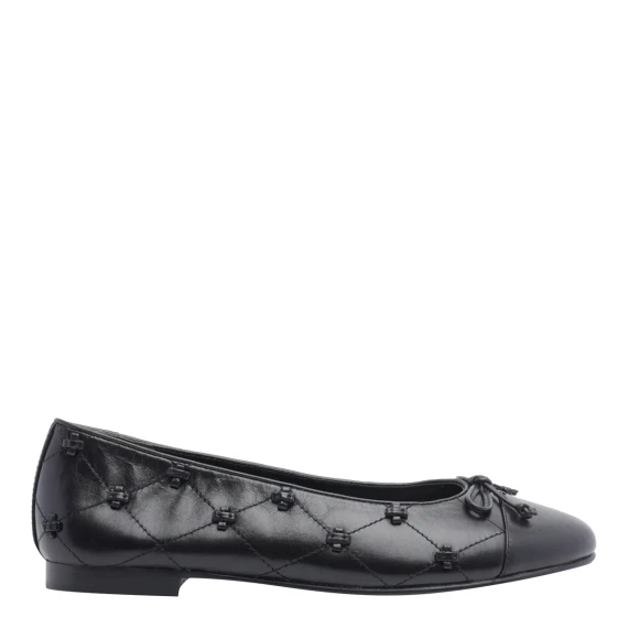 Ballerine Bunny nere in pelle di vitello