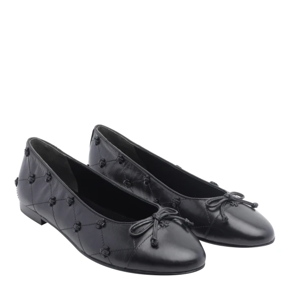 Ballerine Bunny nere in pelle di vitello Tory Burch