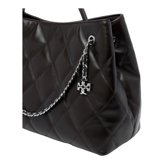 Dark brown quilted shoulder bag Tory Burch