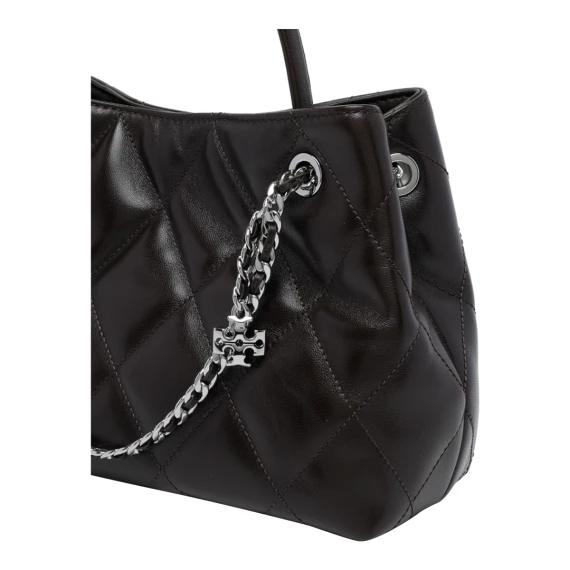 Small black calf leather handbag Tory Burch