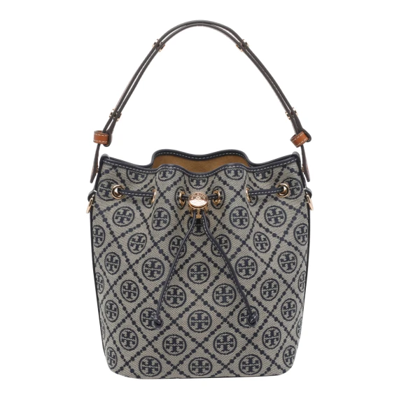 Borsa a secchiello Tory Navy T Monogram