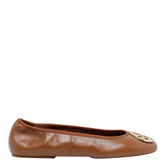 Brown leather ballet flats Tory Burch