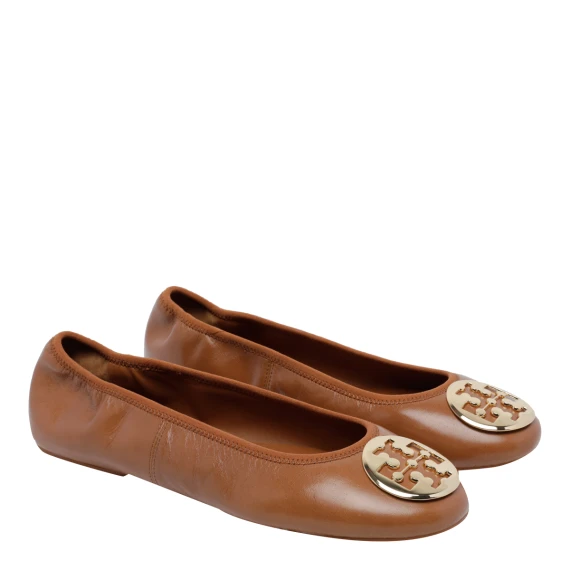 Brown leather ballet flats Tory Burch