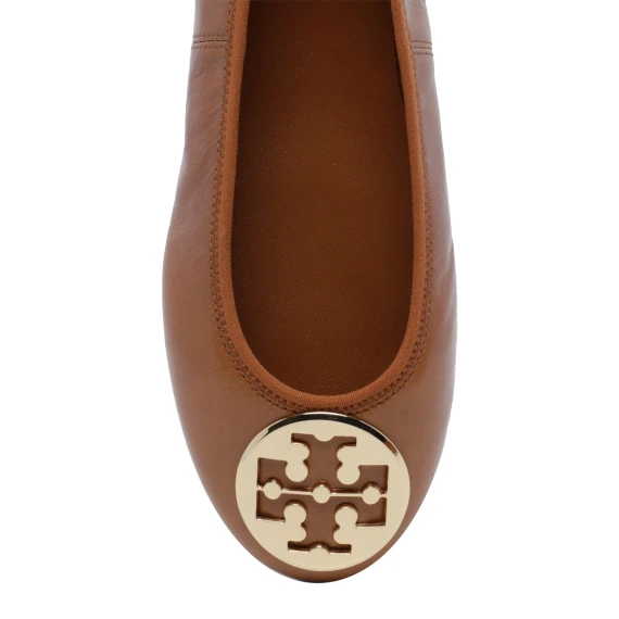 Brown leather ballet flats Tory Burch