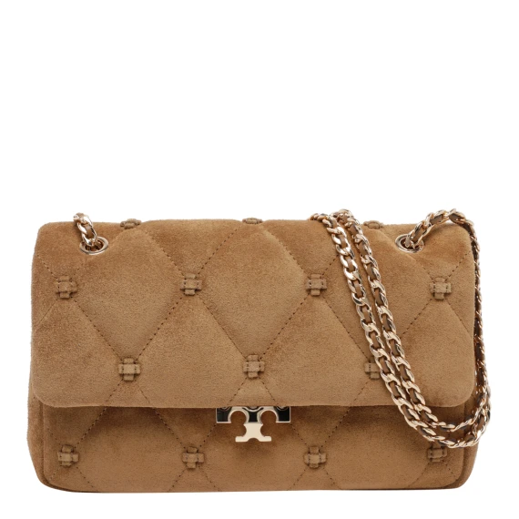 Toffee Small Bunny Knot Suede Shoulder Bag Tory Burch