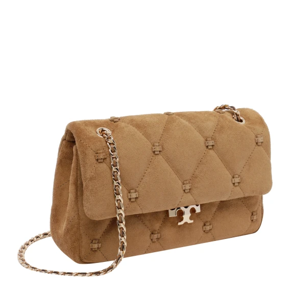Toffee Small Bunny Knot Suede Shoulder Bag Tory Burch