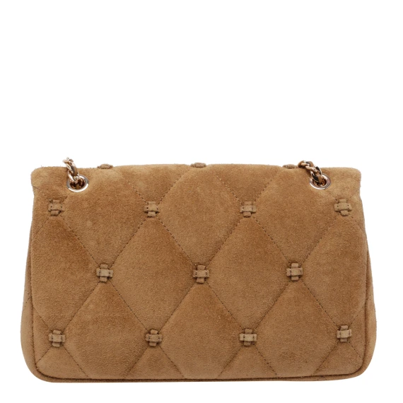 Toffee Small Bunny Knot Suede Shoulder Bag Tory Burch