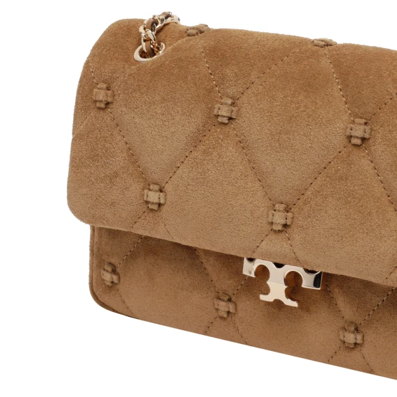 Toffee Small Bunny Knot Suede Shoulder Bag Tory Burch