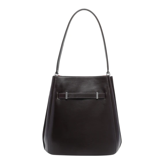 Borsa a secchiello Lee Radziwill in pelle di vitello marrone Tory Burch