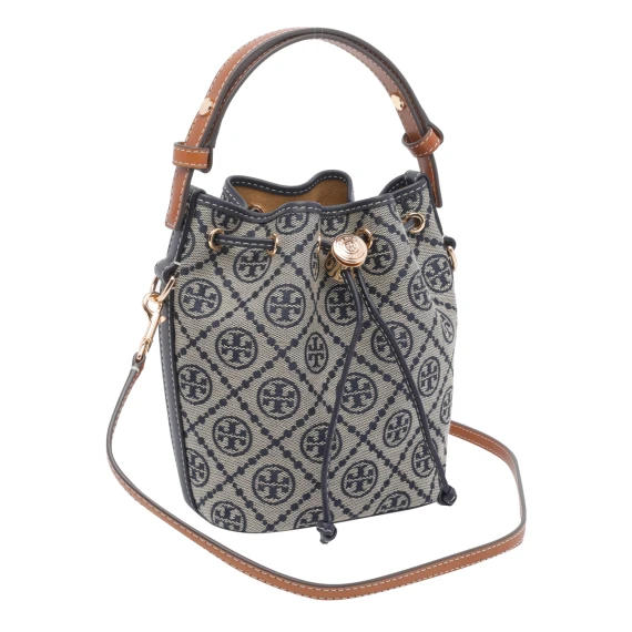 Blue Mini T Monogram Bucket Bag Tory Burch