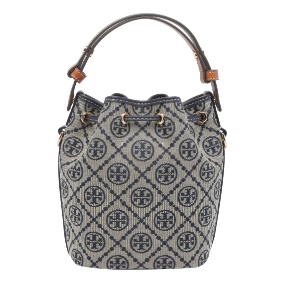 Blue Mini T Monogram Bucket Bag Tory Burch