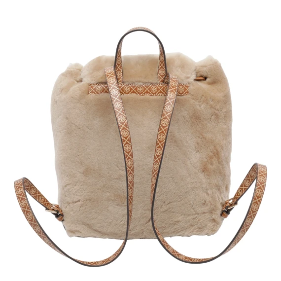 Borsa T Monogram Shearling Backback Tory Burch