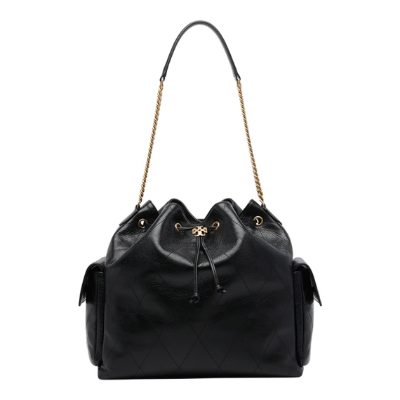 Charlie Quilted Large Drawstring Shoulder Bag