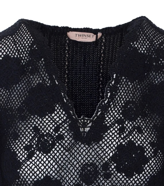 Abito corto nero in maglia Twin-set