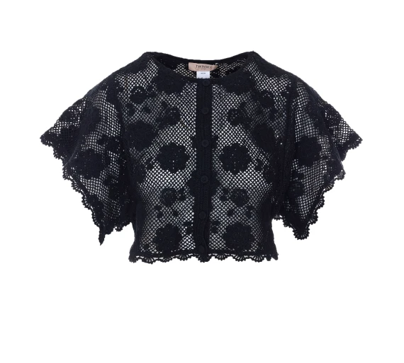 Giacca corta in maglia nera