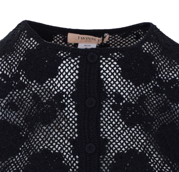 Black cropped knit jacket Twin-set