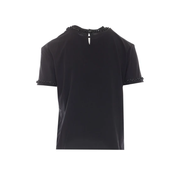 T-shirt nera con fiocco Twin-set