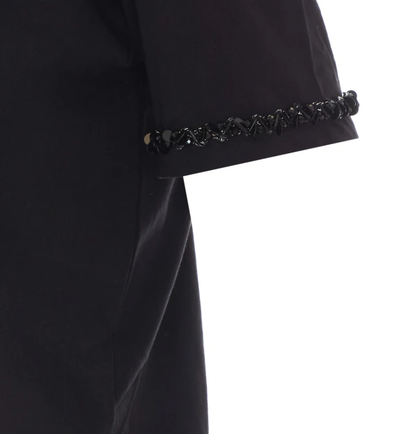 T-shirt nera con fiocco Twin-set
