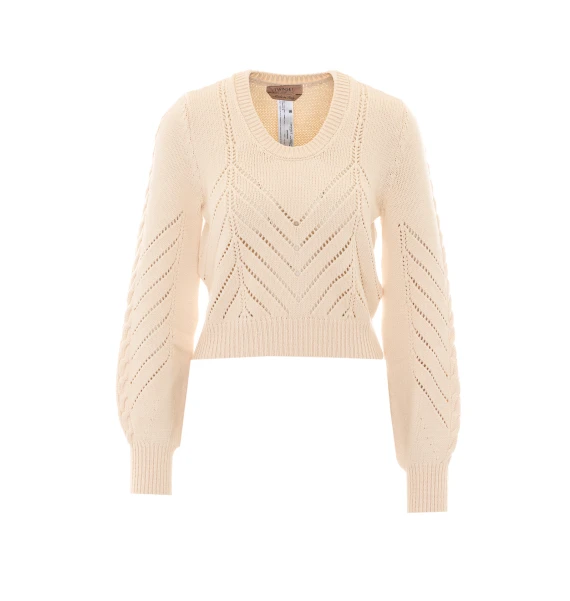Maglione corto panna Twin-set